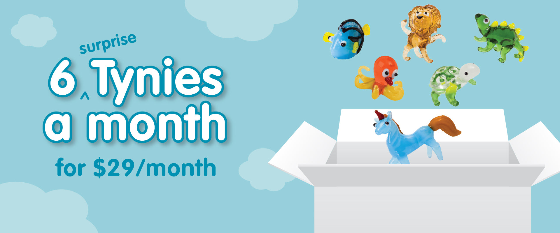 Tynies collectable glass figurines subscription plan.
